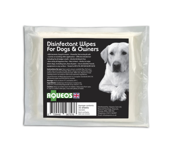 Aqueos Disinfectant Wipes for Dogs & Owner Pack