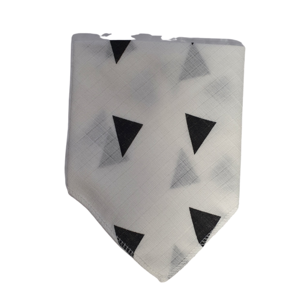 White Doggy Bandanna with black triangles